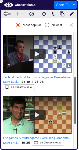 Find Chess Positions on  Videos